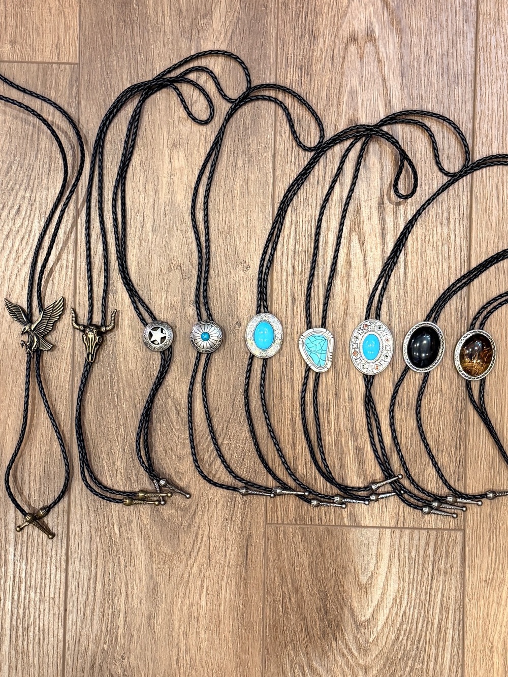 Vintage Handmade Western Leather Bolo Ties
